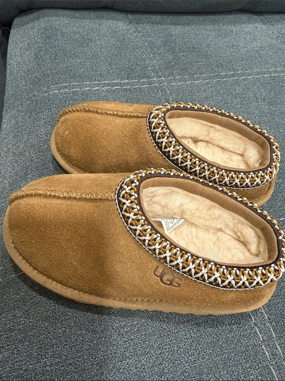 UGG Chestnut Suede Shearling Slip-On Clog